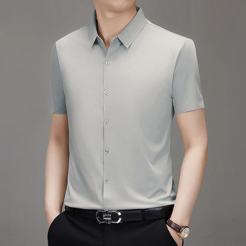 Men's Ultra-Stretch Short Sleeve Shirt: Breathable and Abrasion-Resistant