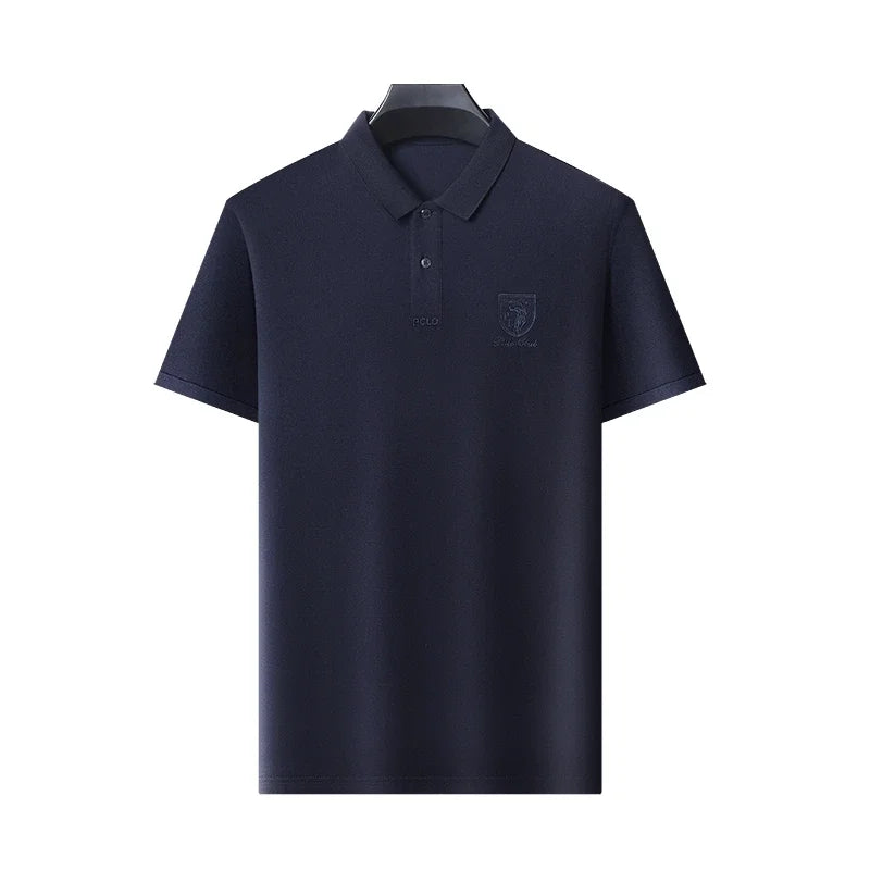 New Men's Polo Shirt: Embroidered Cotton for Business and Leisure