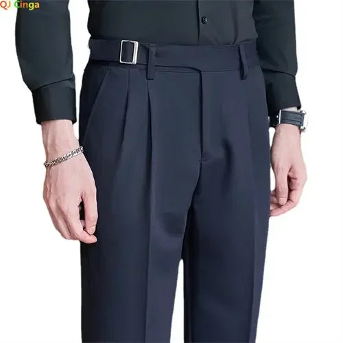 Men's Fashion Trousers: Slim Fit Suit Pants in White, Black, Gray, and Khaki