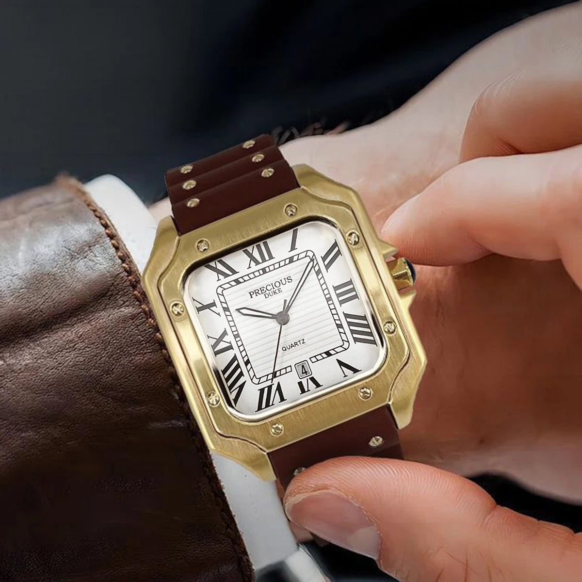 Men's Luxury Watch: British Brand Stainless Steel Quartz with Perpetual Date