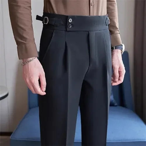 Men's Fashion Trousers: Slim Fit Suit Pants in White, Black, Gray, and Khaki
