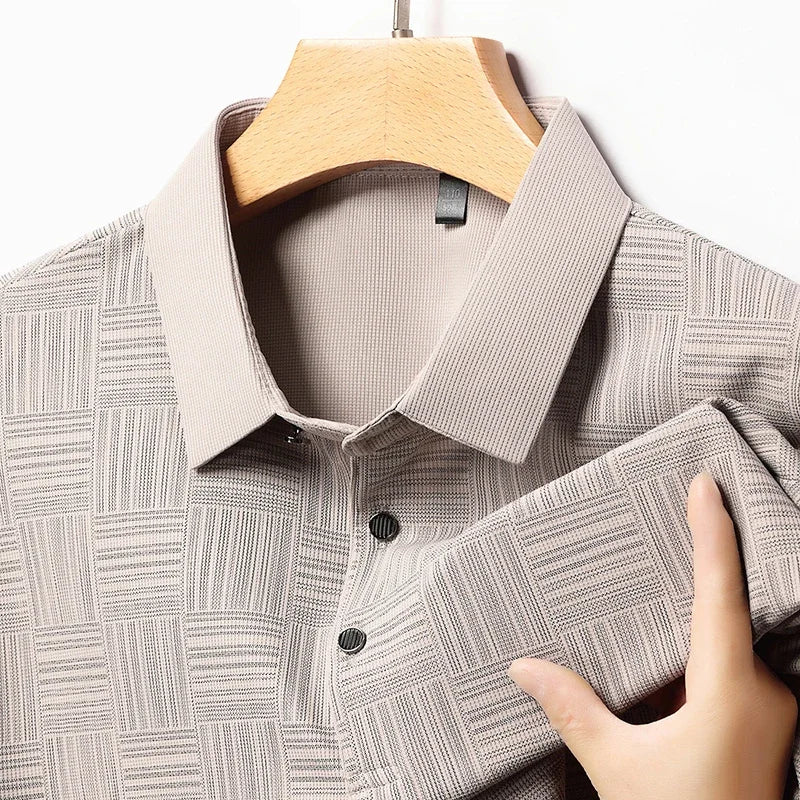 New Men's Polo Shirt: Printed, Business-Casual, and Breathable