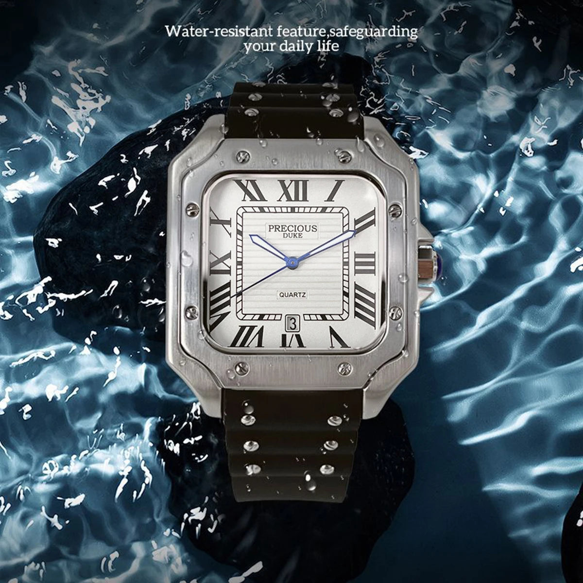 Men's Luxury Watch: British Brand Stainless Steel Quartz with Perpetual Date