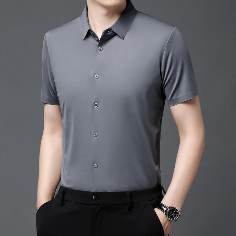 Men's Ultra-Stretch Short Sleeve Shirt: Breathable and Abrasion-Resistant