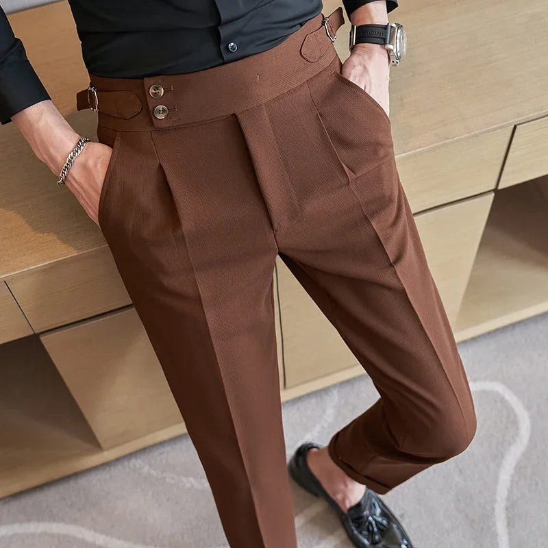 Men's Fashion Trousers: Slim Fit Suit Pants in White, Black, Gray, and Khaki