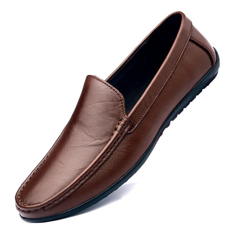 Men's Spring Loafers: Handmade Genuine Leather Moccasins for Business and Casual Wear