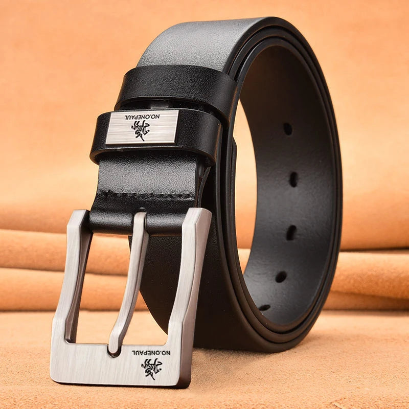 New Trend Men's Leather Belt: High-Quality Buckle for Jeans and Casual Wear
