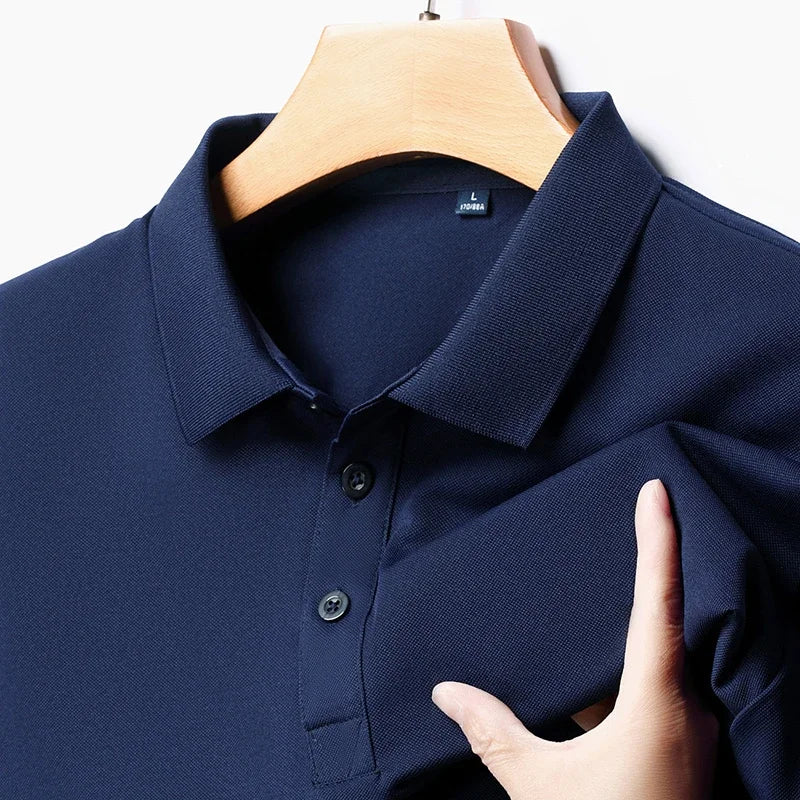Men's Solid Polo Shirt: Fashionable, Breathable, and Comfortable for Summer