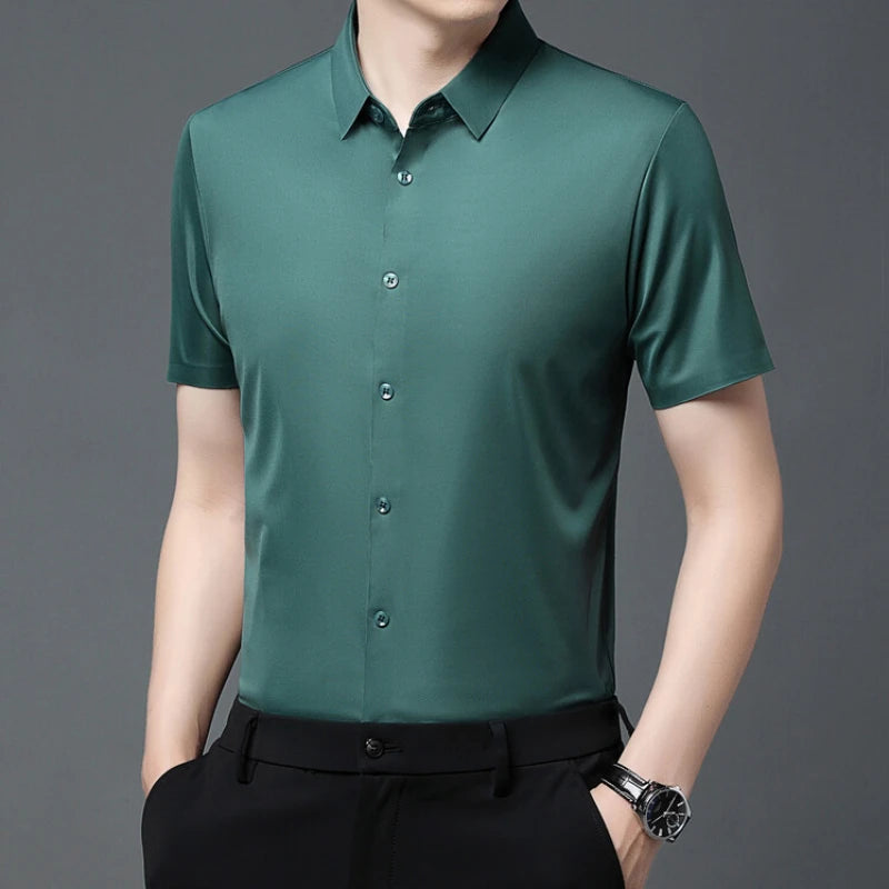 Men's Ultra-Stretch Short Sleeve Shirt: Breathable and Abrasion-Resistant