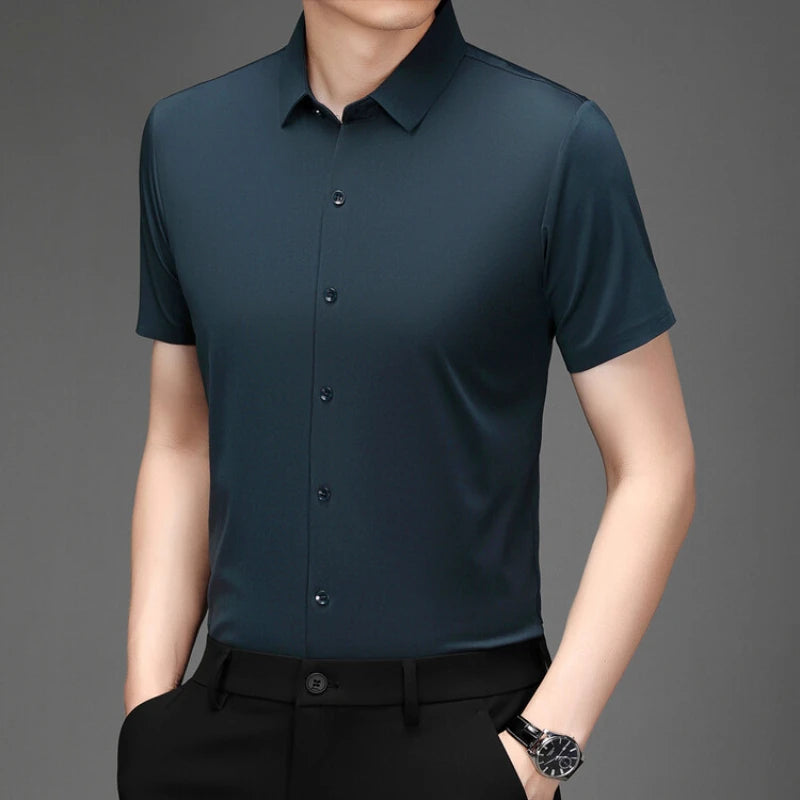 Men's Ultra-Stretch Short Sleeve Shirt: Breathable and Abrasion-Resistant