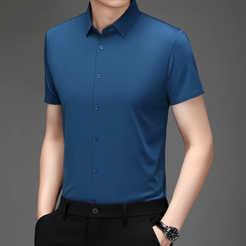 Men's Ultra-Stretch Short Sleeve Shirt: Breathable and Abrasion-Resistant