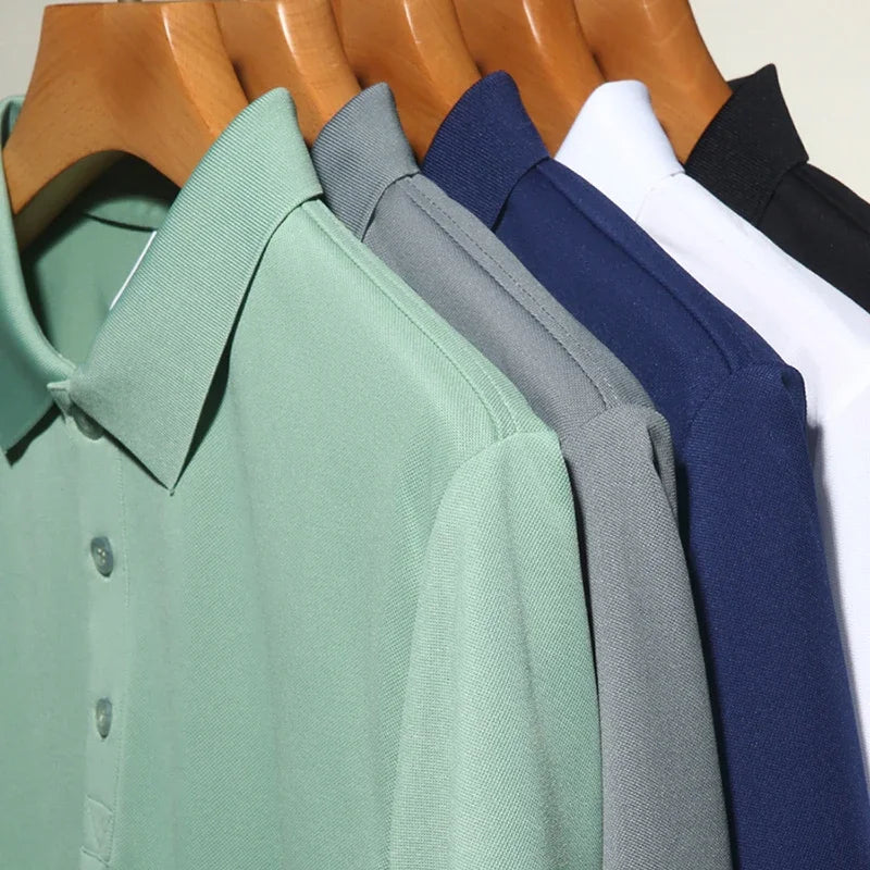 Men's Solid Polo Shirt: Fashionable, Breathable, and Comfortable for Summer