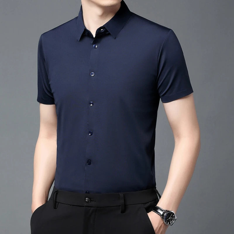 Men's Ultra-Stretch Short Sleeve Shirt: Breathable and Abrasion-Resistant