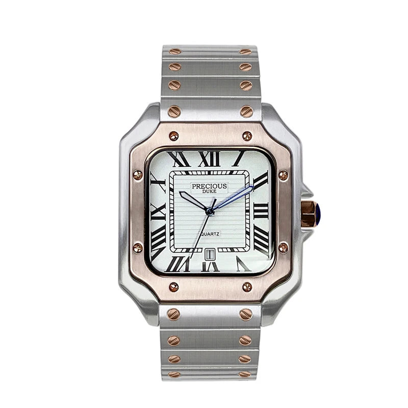 2025 Men's Luxury Watch: British Brand Stainless Steel Quartz with Perpetual Date