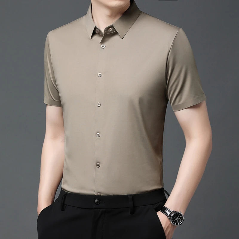 Men's Ultra-Stretch Short Sleeve Shirt: Breathable and Abrasion-Resistant