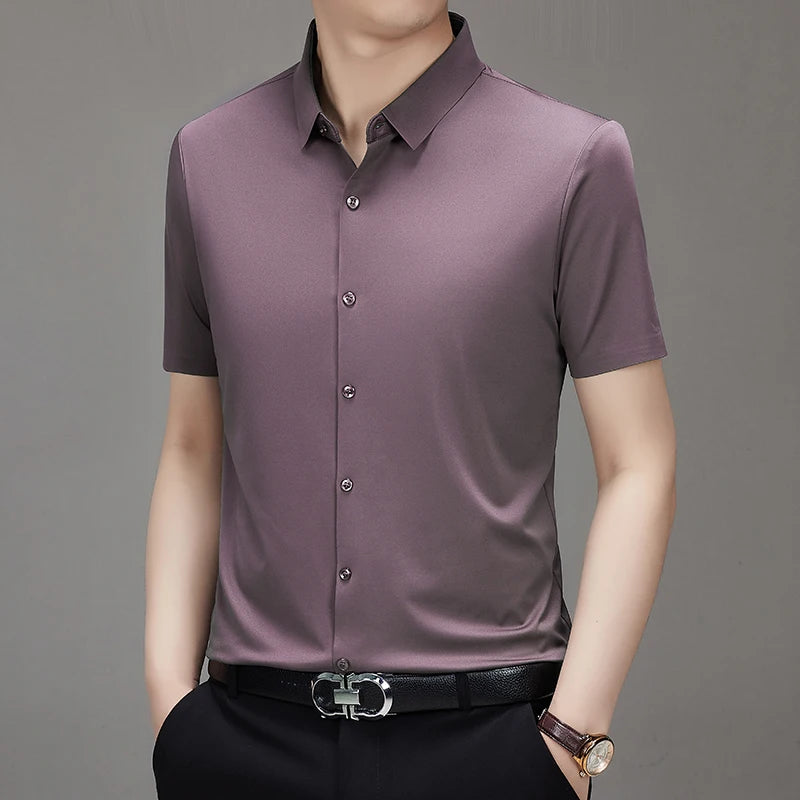 Men's Ultra-Stretch Short Sleeve Shirt: Breathable and Abrasion-Resistant