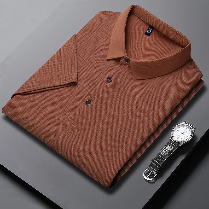 2024 New Men's Polo Shirt: Printed, Business-Casual, and Breathable