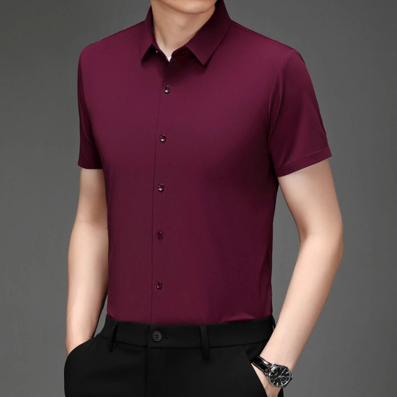 Men's Ultra-Stretch Short Sleeve Shirt: Breathable and Abrasion-Resistant