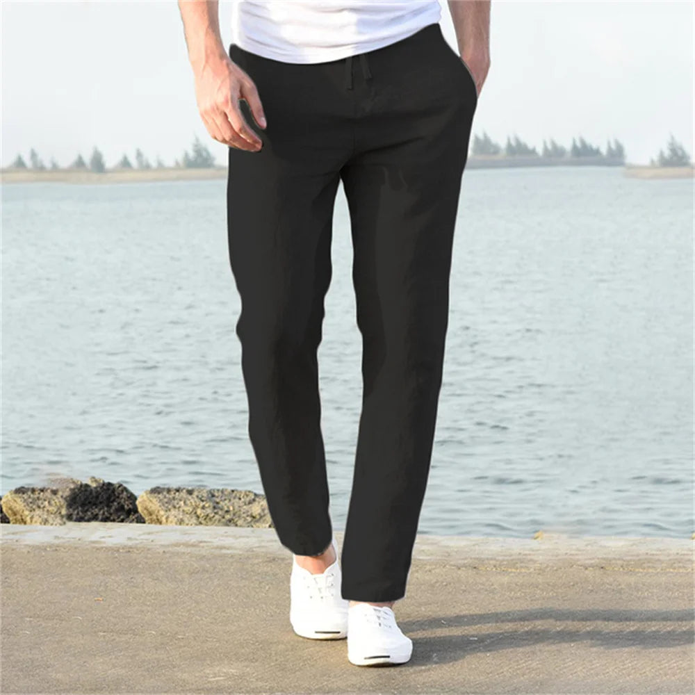 Men's Cotton Linen Pants: Breathable and Casual for Autumn