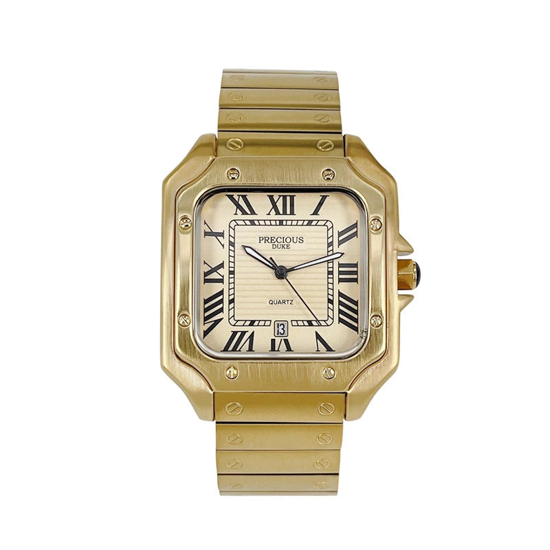2025 Men's Luxury Watch: British Brand Stainless Steel Quartz with Perpetual Date
