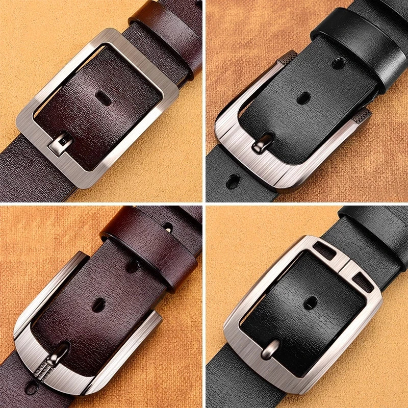 New Trend Men's Leather Belt: High-Quality Buckle for Jeans and Casual Wear