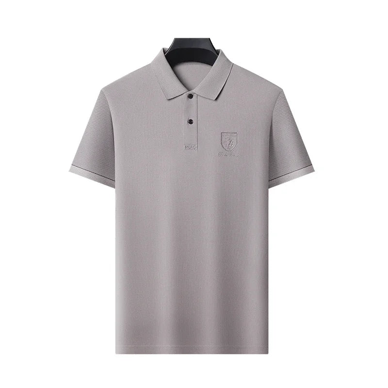2024 New Men's Polo Shirt: Embroidered Cotton for Business and Leisure
