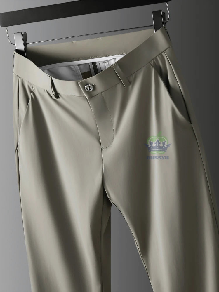 Men's Summer Business Pants: High-Stretch, Ice Silk, and Plus Size 40