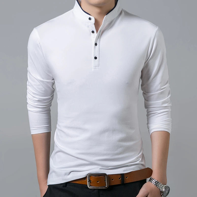 Men's Long Sleeve Polo: Comfortable & Breathable for Business & Casual Wear