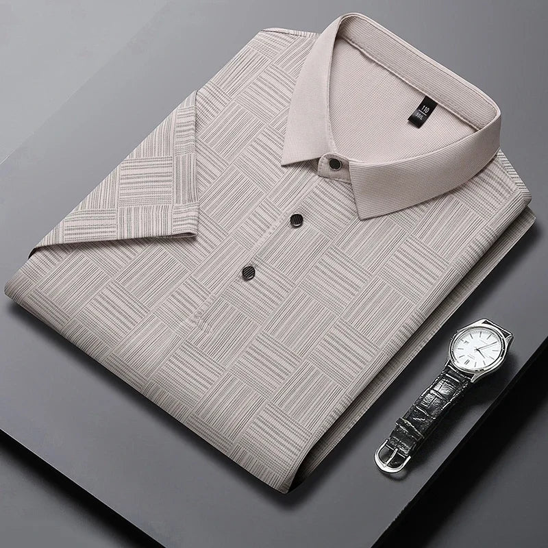 2024 New Men's Polo Shirt: Printed, Business-Casual, and Breathable