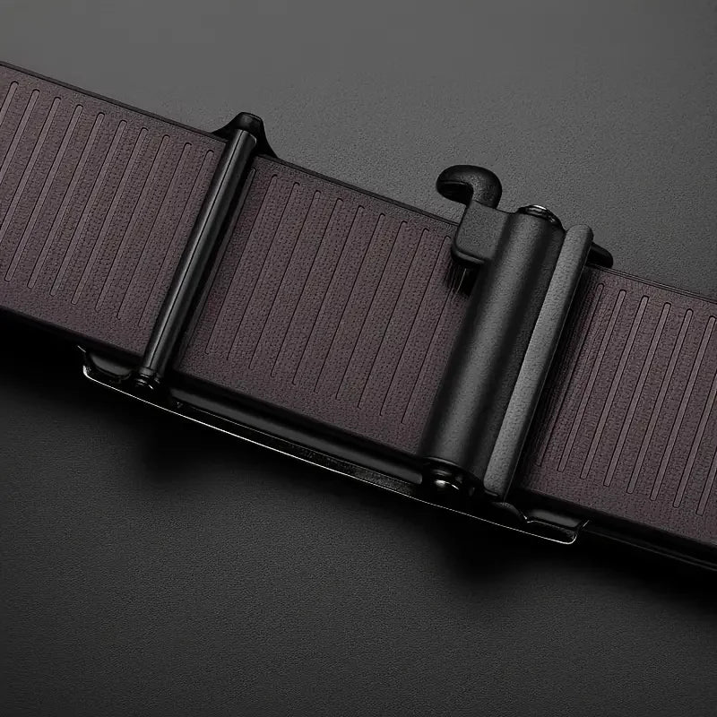 Stylish Men's PU Leather Belt: Automatic Buckle for All Occasions