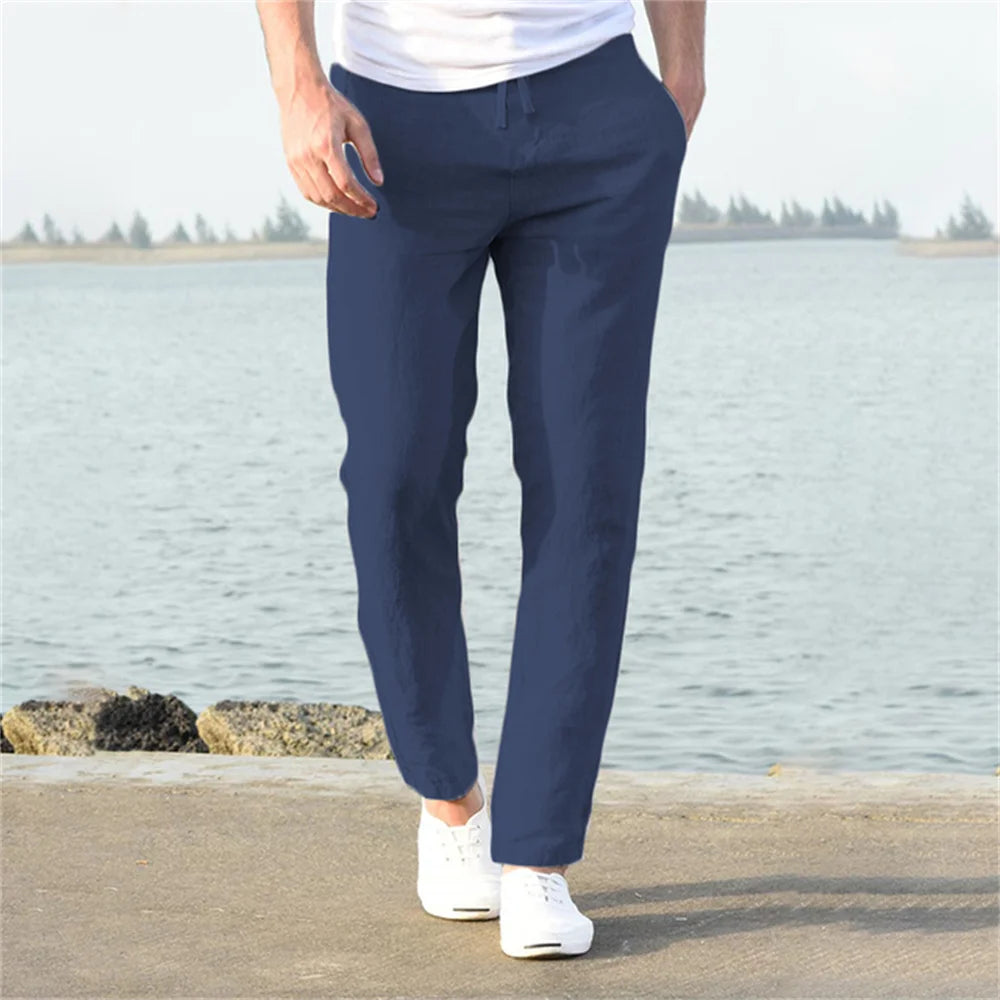 Men's Cotton Linen Pants: Breathable and Casual for Autumn