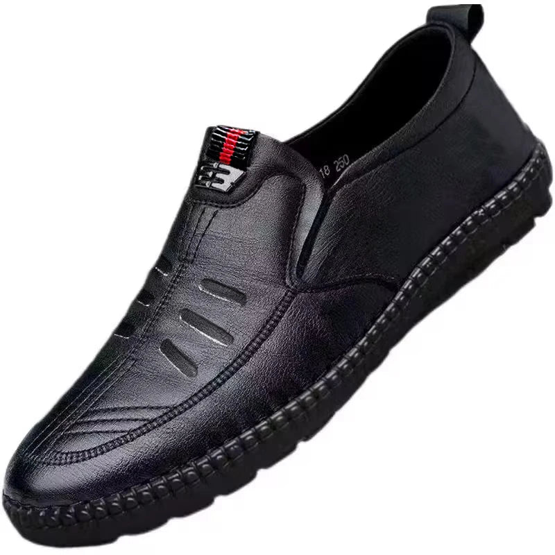 Men's PU Leather Loafers: Non-Slip Casual Shoes for Work, Driving, and Outdoors