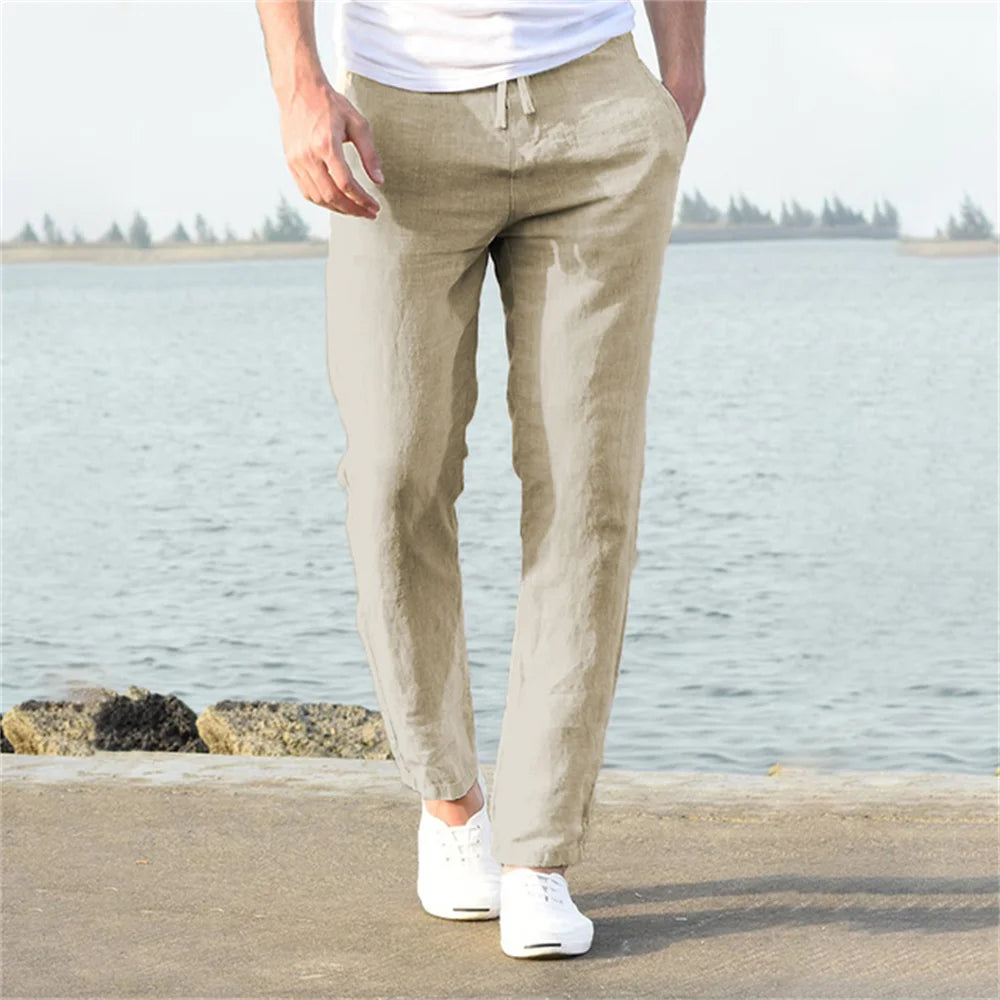 Men's Cotton Linen Pants: Breathable and Casual for Autumn
