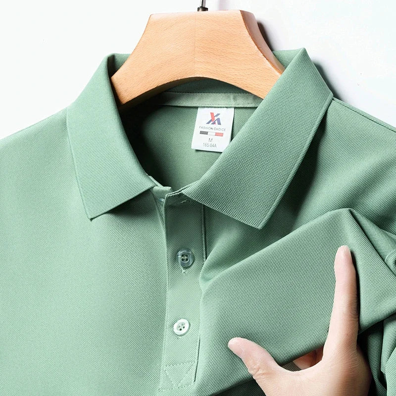 Men's Solid Polo Shirt: Fashionable, Breathable, and Comfortable for Summer