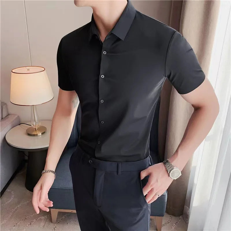 Men's Ultra-Stretch Short Sleeve Shirt: Breathable and Abrasion-Resistant