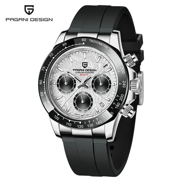 40mm New Pagani Design V2 Men's Quartz Watch: Sapphire Retro Chronograph Stainless Steel Waterproof Watch