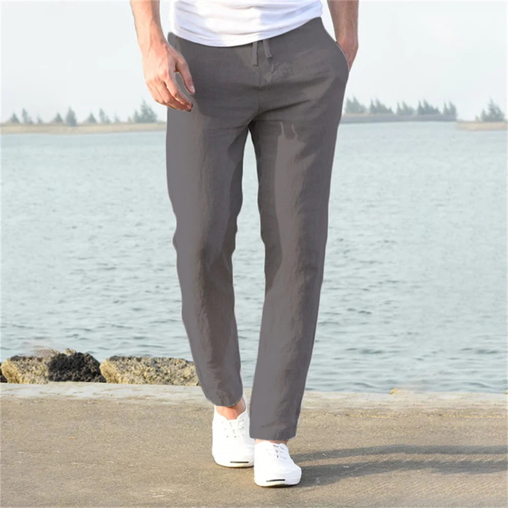 Men's Cotton Linen Pants: Breathable and Casual for Autumn