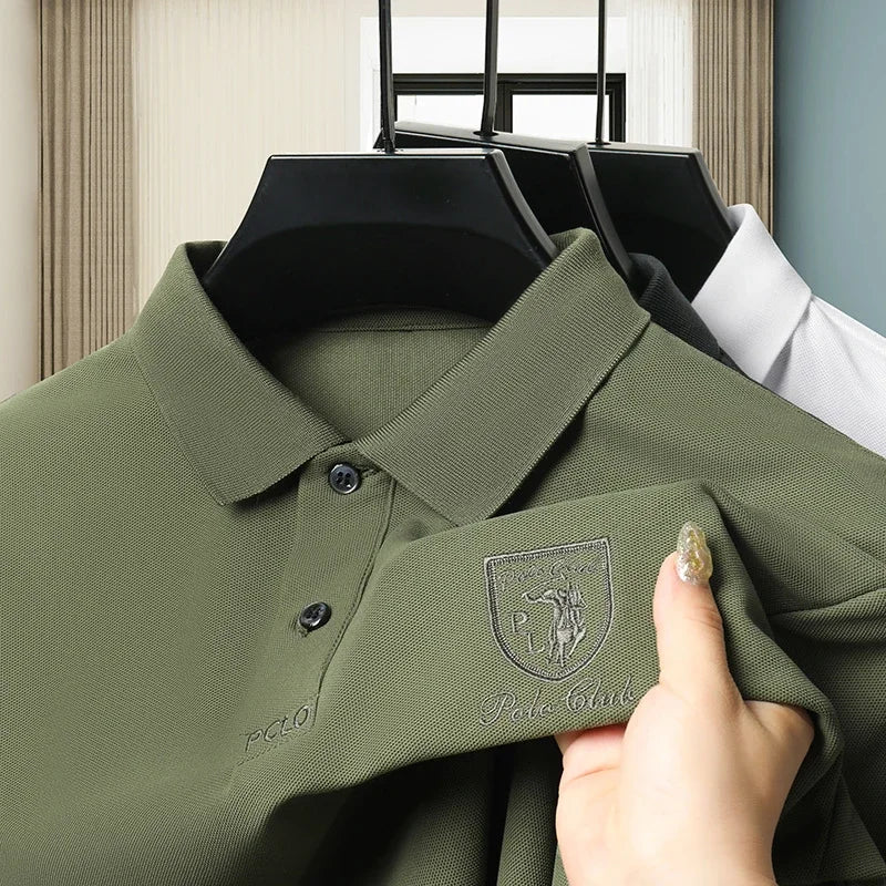 2024 New Men's Polo Shirt: Embroidered Cotton for Business and Leisure