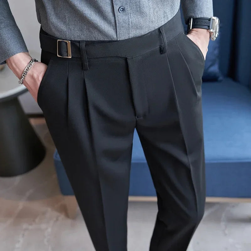 Men's Fashion Trousers: Slim Fit Suit Pants in White, Black, Gray, and Khaki