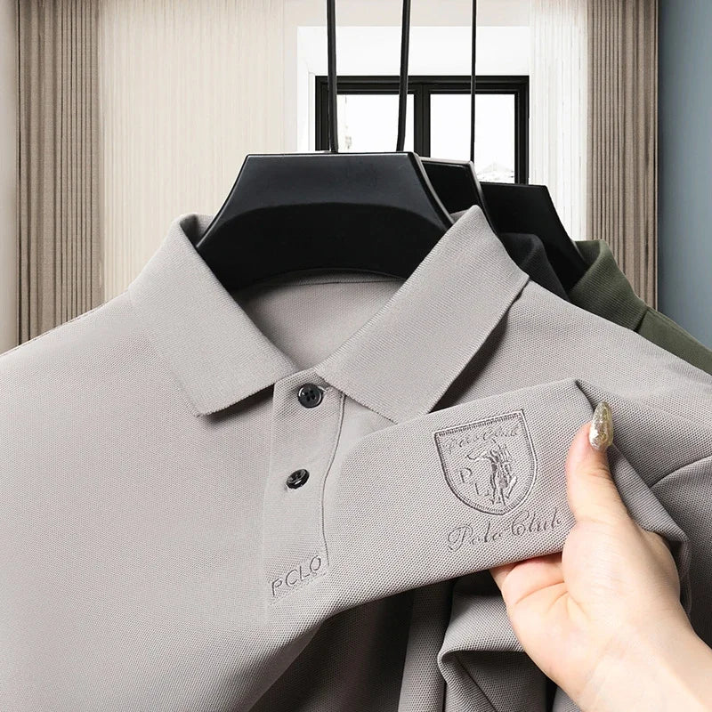 2024 New Men's Polo Shirt: Embroidered Cotton for Business and Leisure