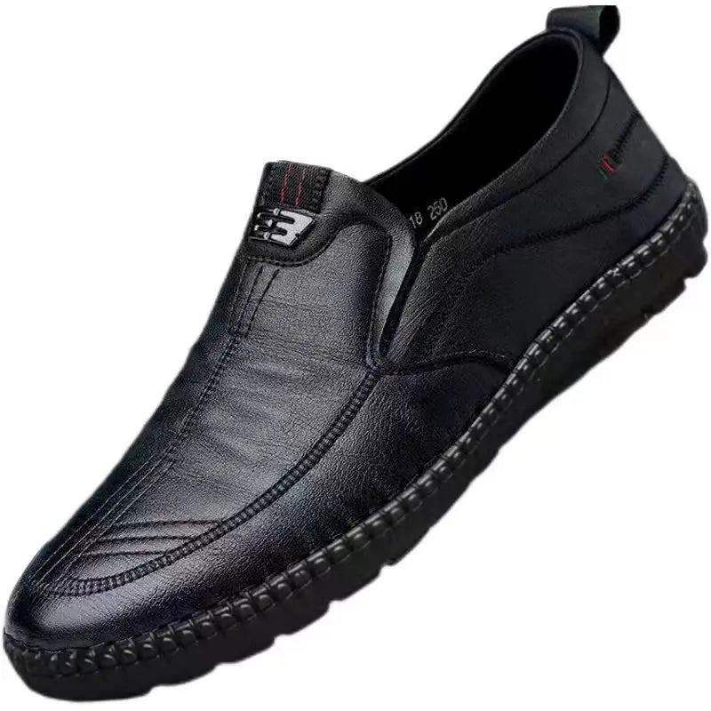 Men's PU Leather Loafers: Non-Slip Casual Shoes for Work, Driving, and Outdoors