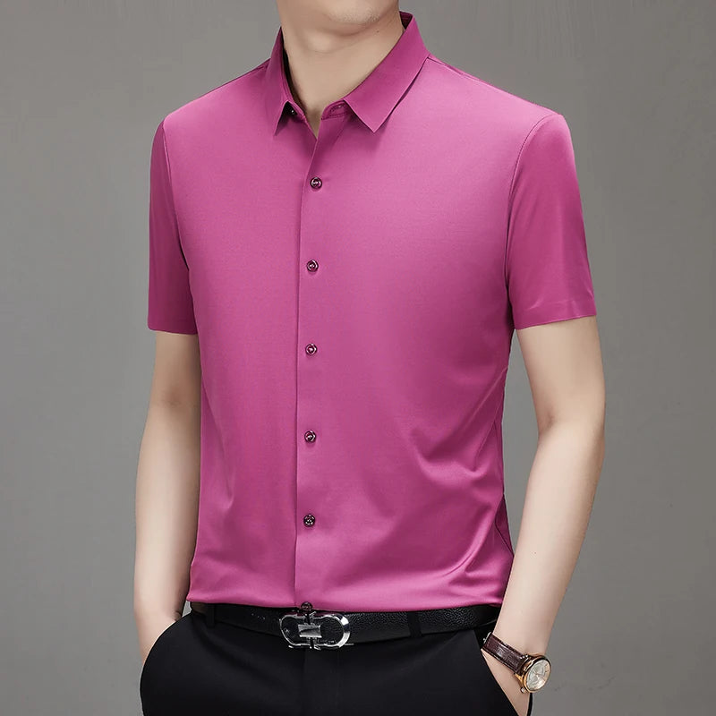 Men's Ultra-Stretch Short Sleeve Shirt: Breathable and Abrasion-Resistant
