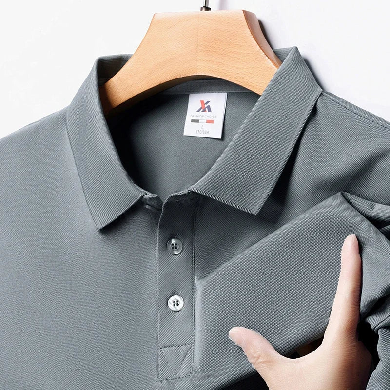 Men's Solid Polo Shirt: Fashionable, Breathable, and Comfortable for Summer