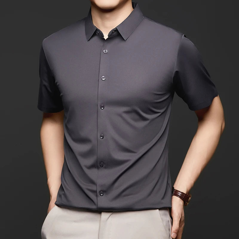 Men's Ultra-Stretch Short Sleeve Shirt: Breathable and Abrasion-Resistant