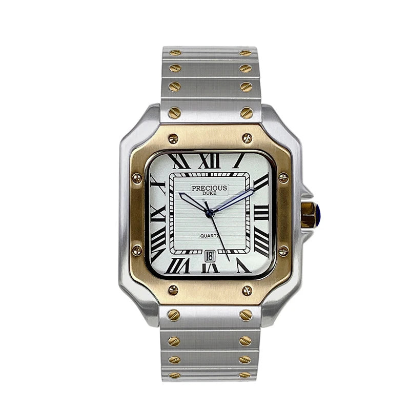 2025 Men's Luxury Watch: British Brand Stainless Steel Quartz with Perpetual Date