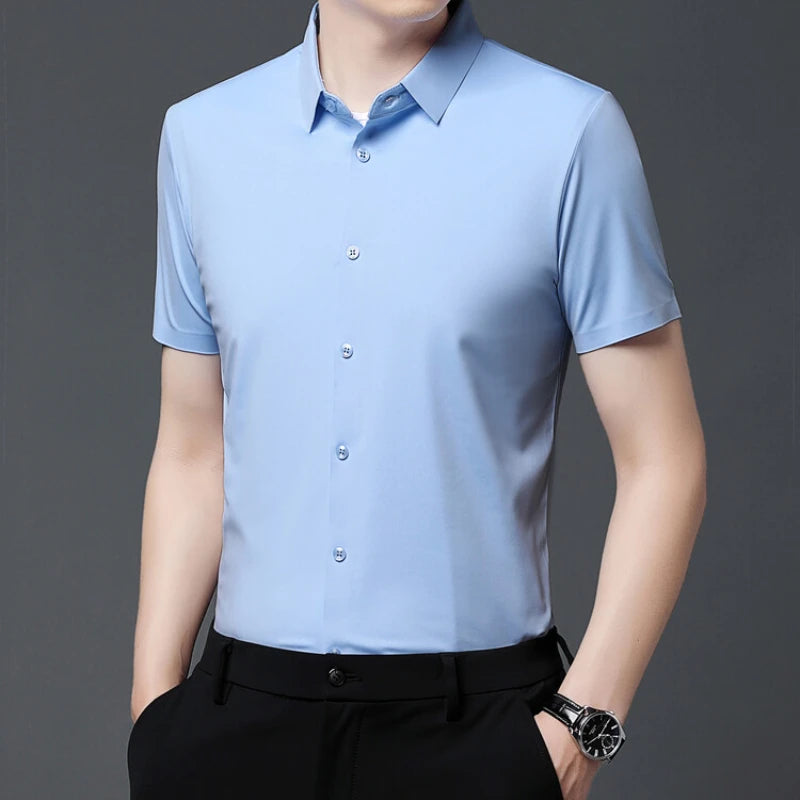 Men's Ultra-Stretch Short Sleeve Shirt: Breathable and Abrasion-Resistant