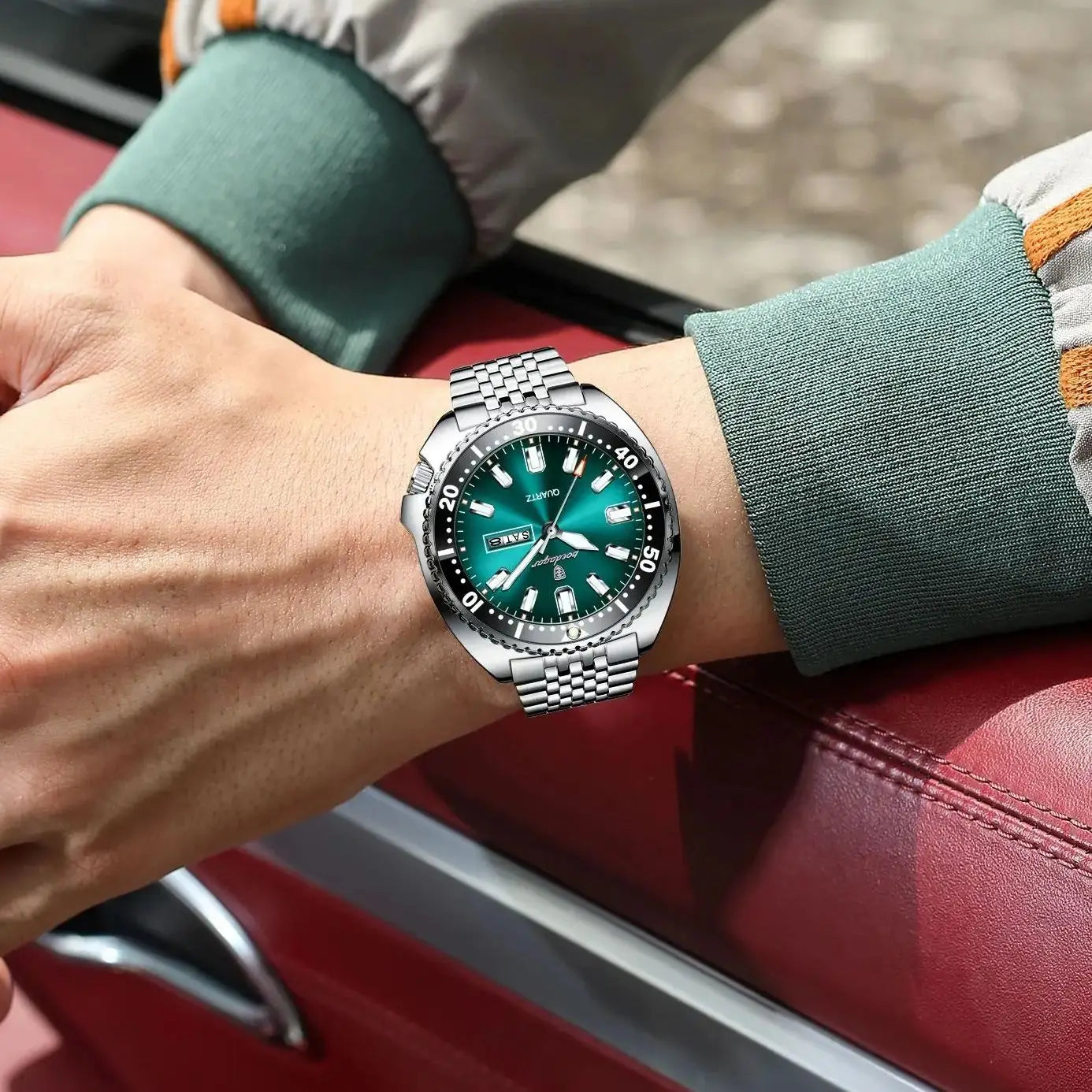 POEDAGAR Luxury Business Watch: Men's Waterproof Quartz with Date and Luminous Hands