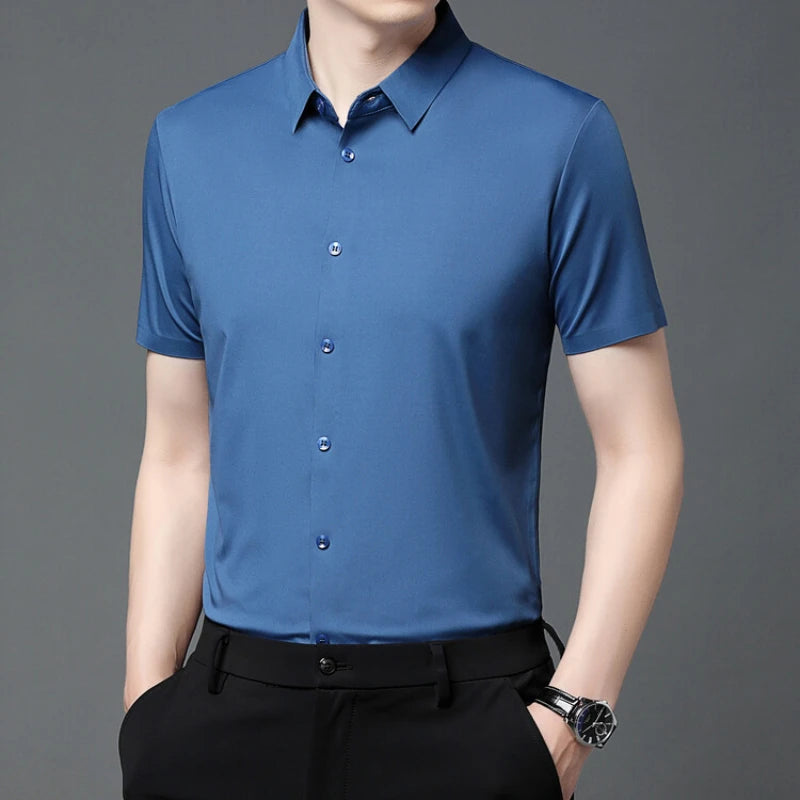 Men's Ultra-Stretch Short Sleeve Shirt: Breathable and Abrasion-Resistant