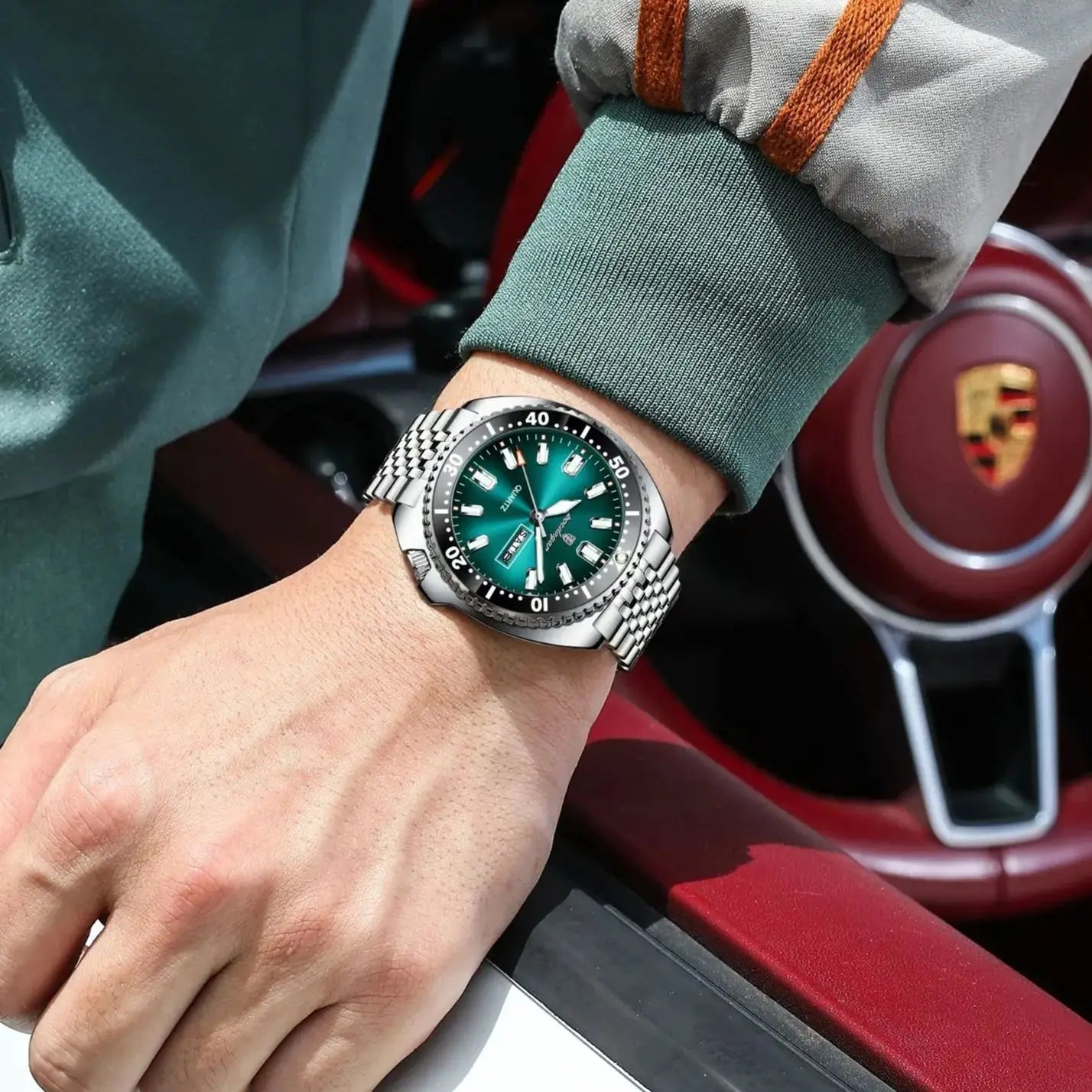 POEDAGAR Luxury Business Watch: Men's Waterproof Quartz with Date and Luminous Hands