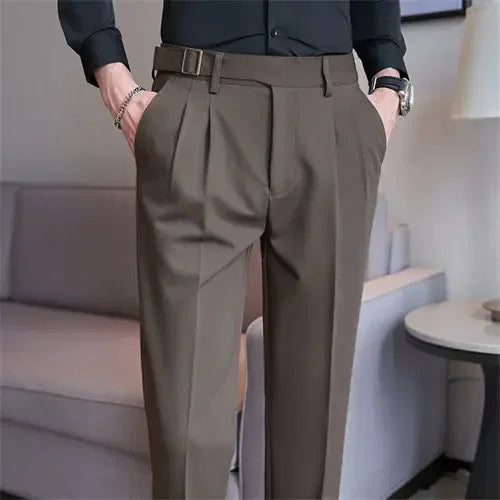 Men's Fashion Trousers: Slim Fit Suit Pants in White, Black, Gray, and Khaki
